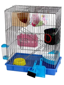 

Creative Comfortable Small Pet Cage Chinchilla Squirrel Hedgehog Cage Dedicated Home Villa Layer Plating Stainless Steel Cage