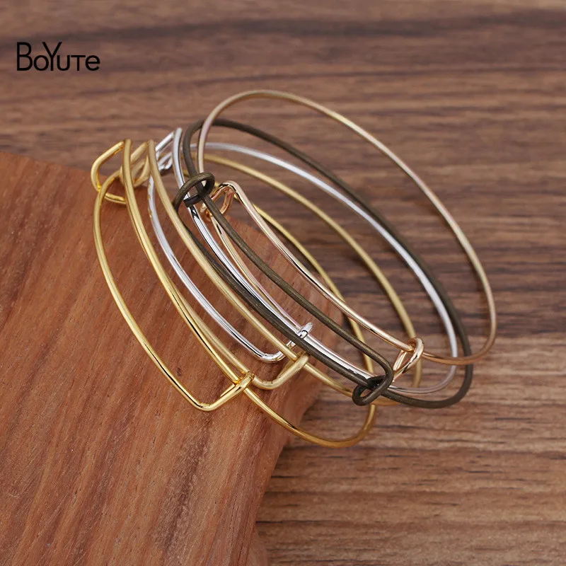 Boyute (20 Pieces/l) 68mm Metal Brass Wire Bracelet Diy Adjustable