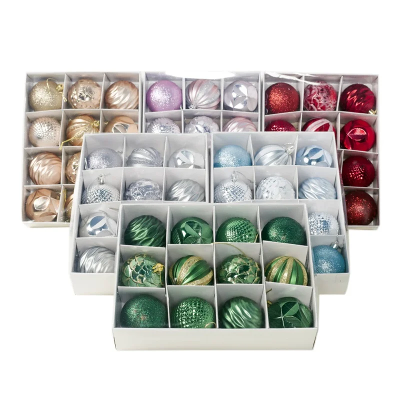

2019 New Arrival 12PCS Christmas Hanging Decoration 6cm Decoration Ball For Christmas Tree Colorful Decor Lamp Pendant