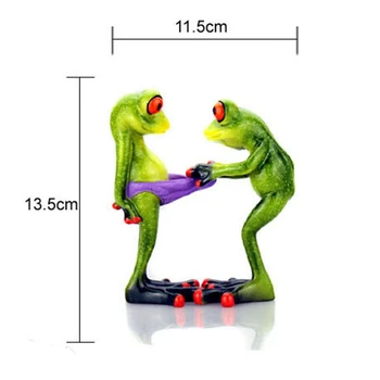 

3D Creative Green Frog Funny Resin Statues Green Frog Figurine Resin Office Crafts Students Birthday Gifts Decoration Home Gifts