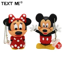 TEXT ME мультфильм 4GB Микки Минни 2 стиль usb флеш-накопитель usb 2,0 8GB 16GB 32GB 64GB флешка, подарок U диск