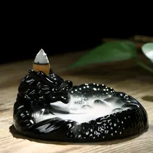 Ретро Курильница держатель ароматических палочек держатель ладан горелка в Форме Дракона черный/первичный цвет керамика запах удаление медитации