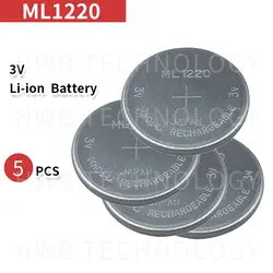 5 шт/лот ML1220 3V аккумуляторные батареи с кнопками Бесплатная доставка