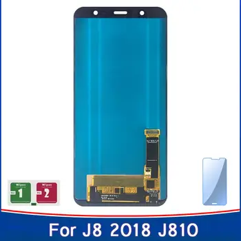 

100% Tested Working Display For AMOLED Samsung J8 2018 J810 LCD Touch Screen Adjustable Brightness With Glass Components