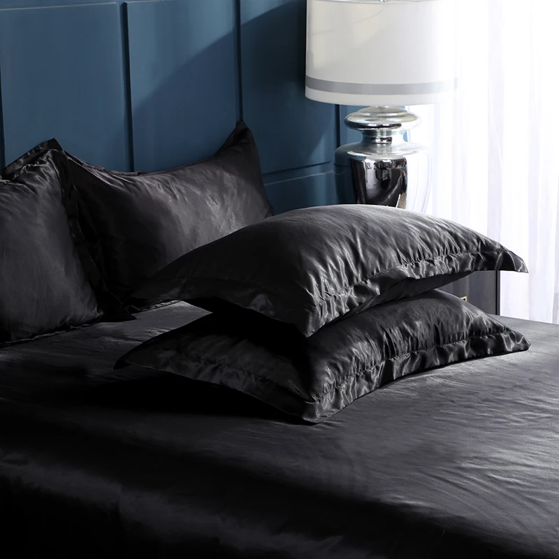 

2pc pillowcases 19 Colors Silk Feeling Solid Color Series Pillow Cases 48x74cm