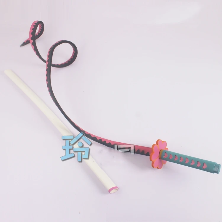 Kimetsu No Yaiba Love Pillar Mitsuri Kanroji мягкий меч косплей реквизит меч из ПВХ оружие Хэллоуин Рождество Необычные Вечерние реквизиты