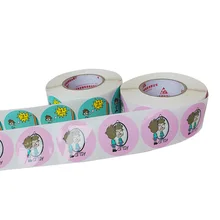 

Customized Rolling Self Seal Adhesive 2inch Circle Logo Label Sticker Printed Cartoon Children Round Stickers