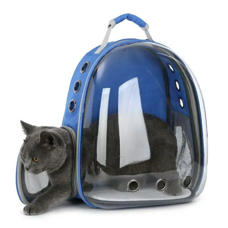 

Pet Cat Kitten Puppy Carrier Backpack Space Capsule Transparent for Hiking Traveling @LS