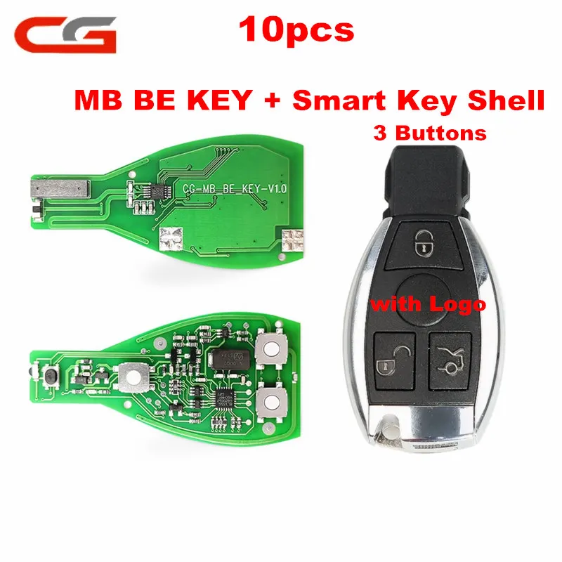 CG MB BE KEY Pro 315 MHZ/433 MHZ получите 1 бесплатный жетон отлично работает для Benz с 3 кнопками Smart Key Shell CGDI MB Prog - Color: BE KEY shell 10pcs