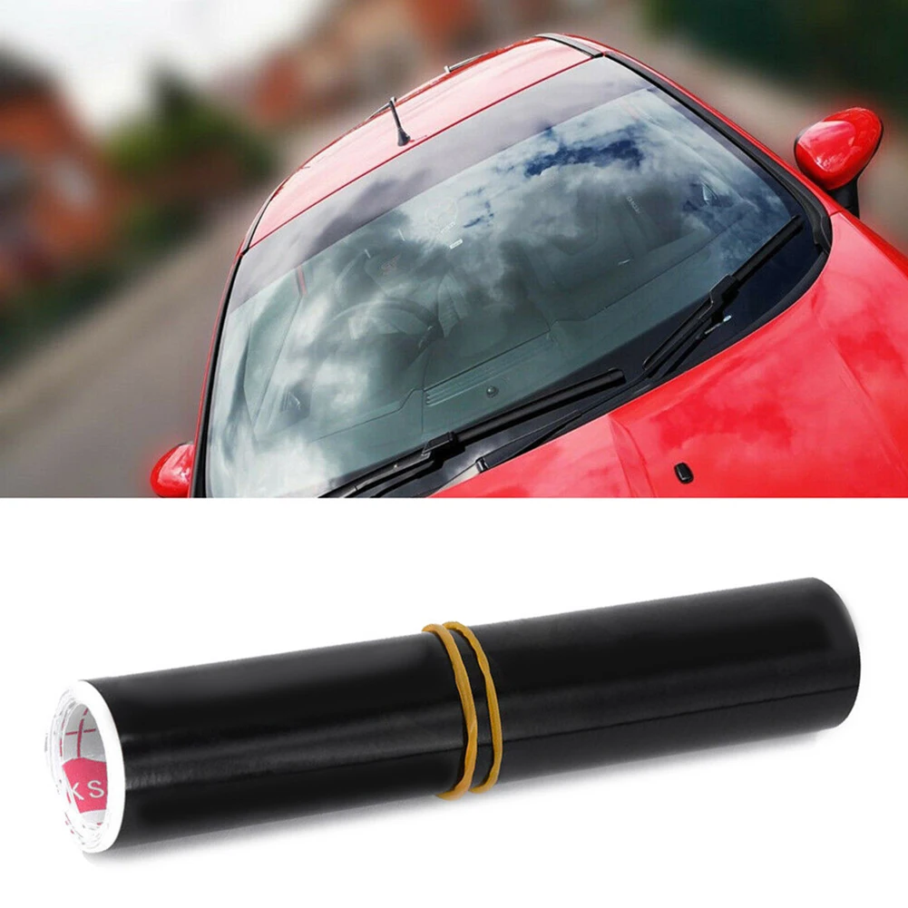Calcomanía De Tira Solar Para Parabrisas, Tira De Sol Para Parabrisas De Furgoneta De Coche, Color Negro Brillante, 140 X 20 Cm, Pegatina Universal De PVC Para Parabrisas, Tira De Visera Para