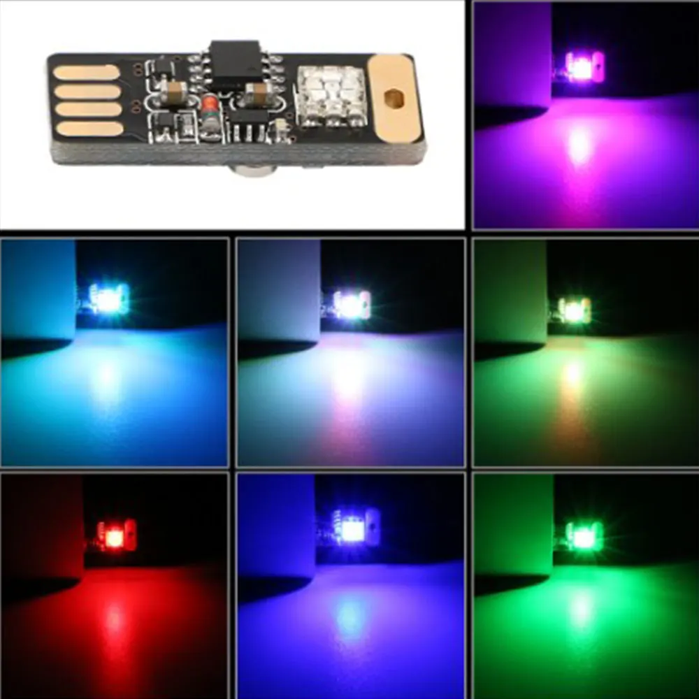 Автомобильная usb атмосферная лампа, прикуриватель, декоративная дыхательная лампа, украшение для помещений, цветная музыкальная Ритмическая Индукционная лампа