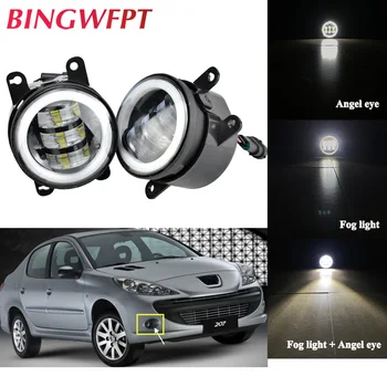 

1pair Car LED Fog Light Angel Eye DRL Daytime Running Light 12V For Peugeot 207 CC Convertible WD_ 2007 2008 2009 2010 2011 2012