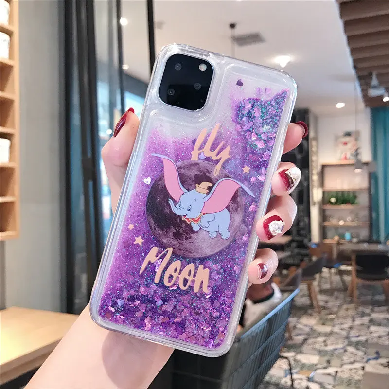 Чехол с динамической жидкостью и зыбучим песком для iPhone 11 Pro 7X8 6S Plus милый