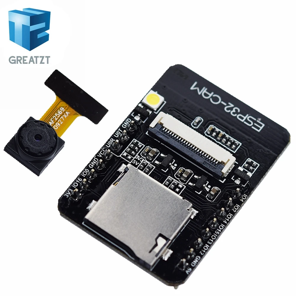 

GREATZT ESP32-CAM WiFi + Bluetooth Module Camera Module Development Board ESP32 with Camera Module OV2640 2MP For Arduino