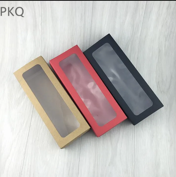 

20pcs 25*9*6cm Cardboard Paper Packaging Candy Box Large Kraft Paper Drawer Box For Party Wedding Supplies Box Paper Window Box