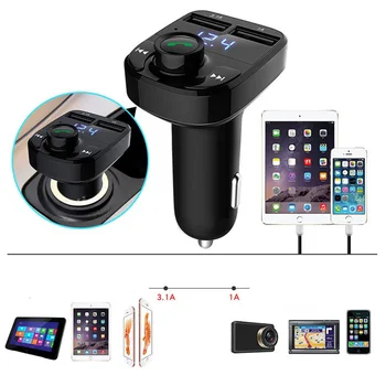 

12 - 24 VDC 73*47*39 Mm Bluetooth FM Wireless Transmitter Car Kit Hands-free MP3 Player Dual USB Car Charger Accessories