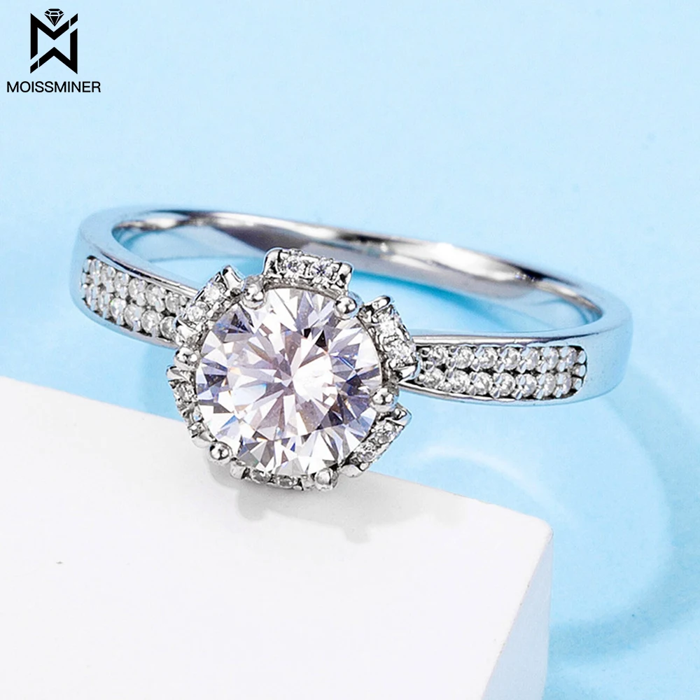 1ct Moissanite Rings For Women Design Iced Out Real Diamond Finger Ring Jewelry Men High-End Jewelry Pass Tester Free Shipping hive moissanite rings for women s925 silver diamond wedding ring finger jewelry men pass tester free shipping