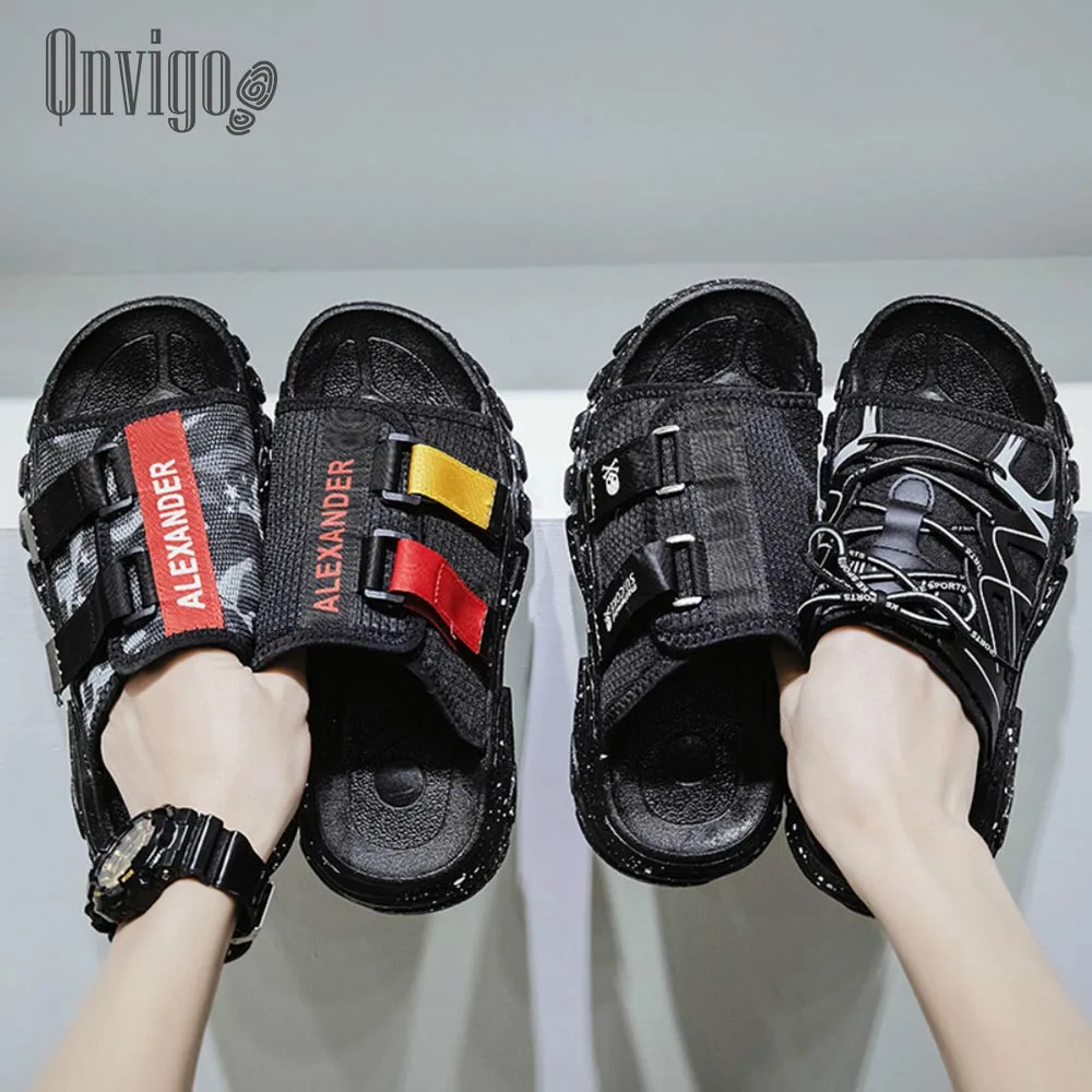

Qnvigo Men Slippers Sandals Shoes Men Indoor Outdoor Breathable Casual Shoes Fashion Trending Slip On Lightweight Home Slippers