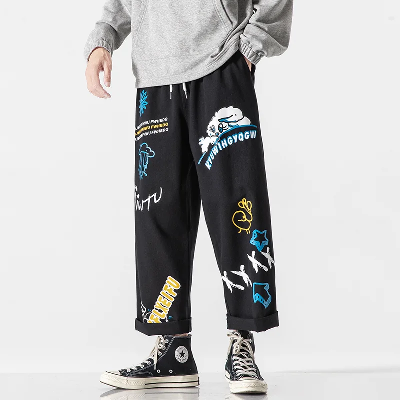 

YOYOO new autumn men clothing cotton men pants print oversized streetwear cargo pants men casual loose pants men's pants man