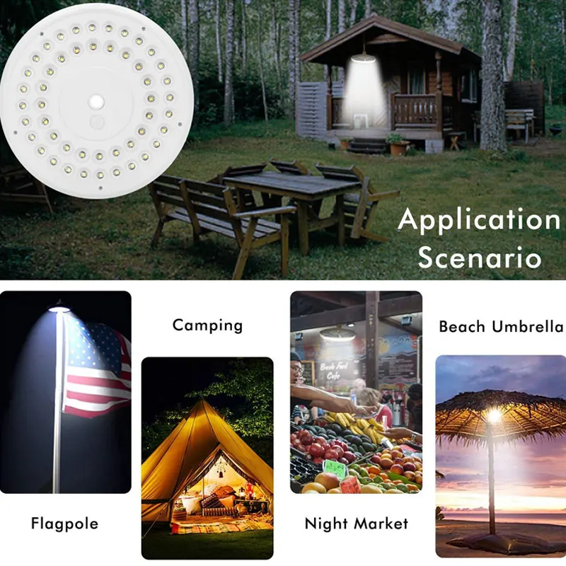 New Hot 48LED Flagpole Solar Light for Flag Pole Topper Waterproof Auto On/Off Night Light USJ99