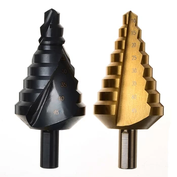 

GTBL 2Pcs Gold/Black 10-45Mm High Speed Steel Core Drill Bit Step Cone Cutting Tools For Woodworking Wood Metal Drilling Kit