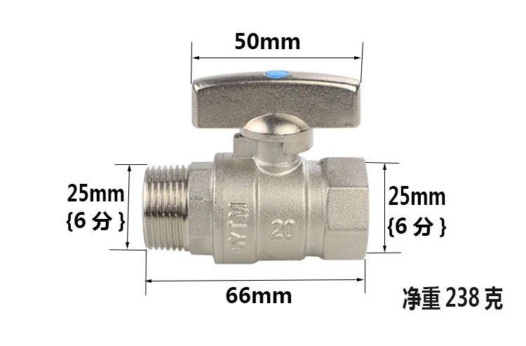 Full Copper 6 Points Thickened Inner And Outer Wire Thread Fully Open Copper Ball Core Large Flow Ball Valve