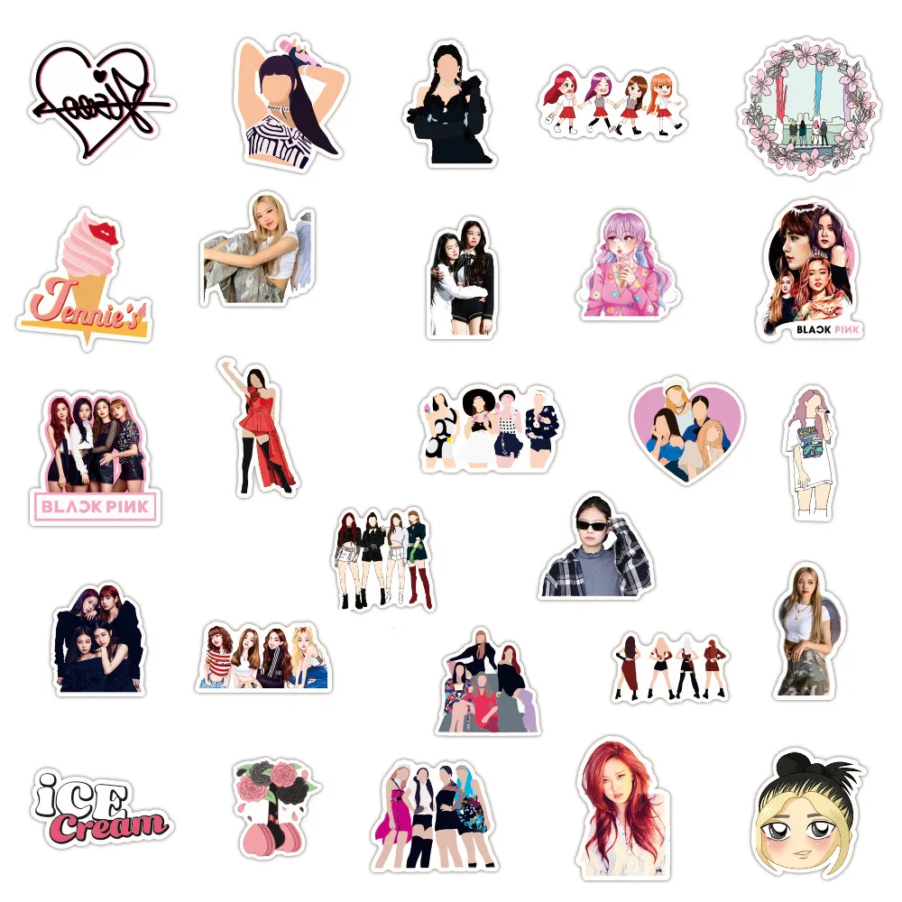 10/30/50PCS Korean Kpop Star Girl Group Stickers Laptop Car Guitar Luggage Skateboard Waterproof Graffiti Sticker Decal Kid Toy