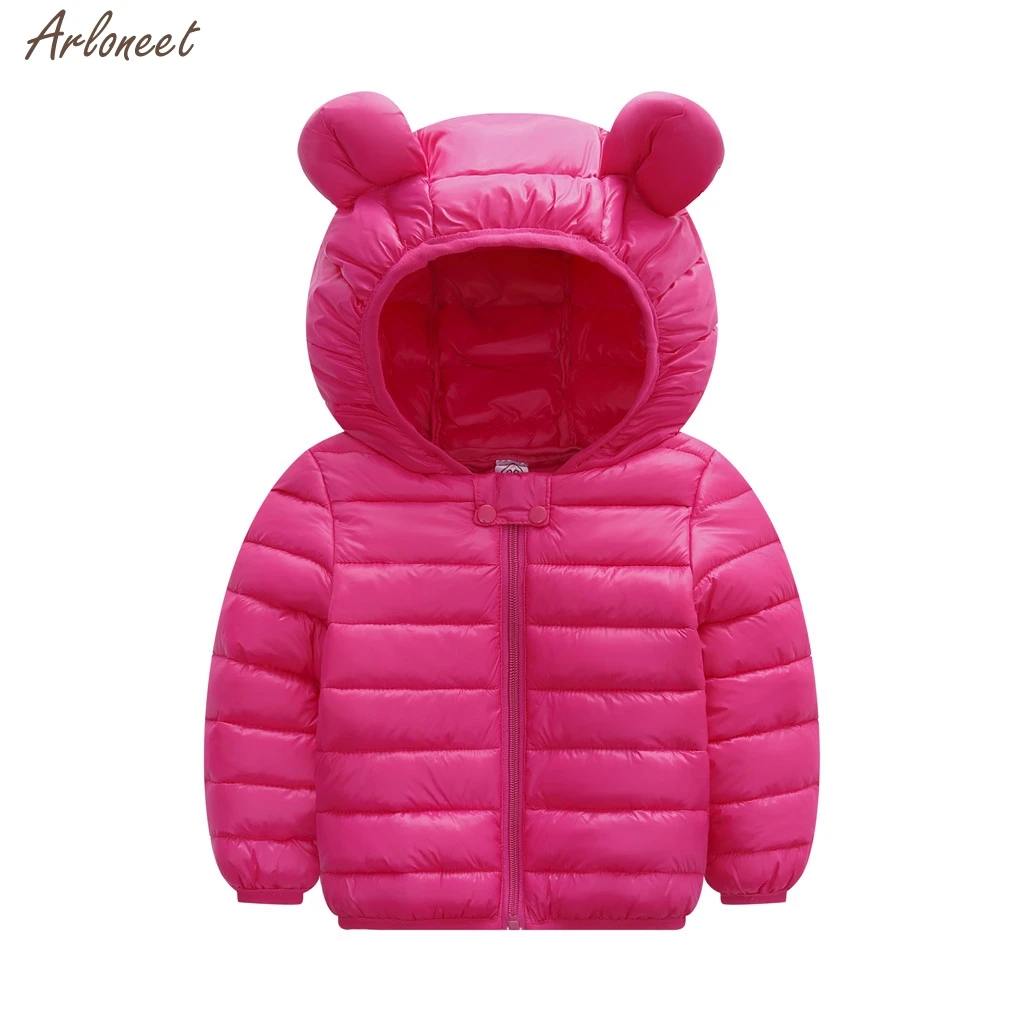 Children Boys Girl Winter Coats Jacket Kids Zip Thick Ears Snow Hooded Outwear Baby Coat Baby Coat jacket NEW Fashion