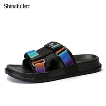 Тапочки большого размера; мужские шлепанцы; сезон лето; коллекция года; уличные мужские шлепанцы; модные легкие Мягкие Шлепанцы на плоской подошве; pantoufle homme; 47 48