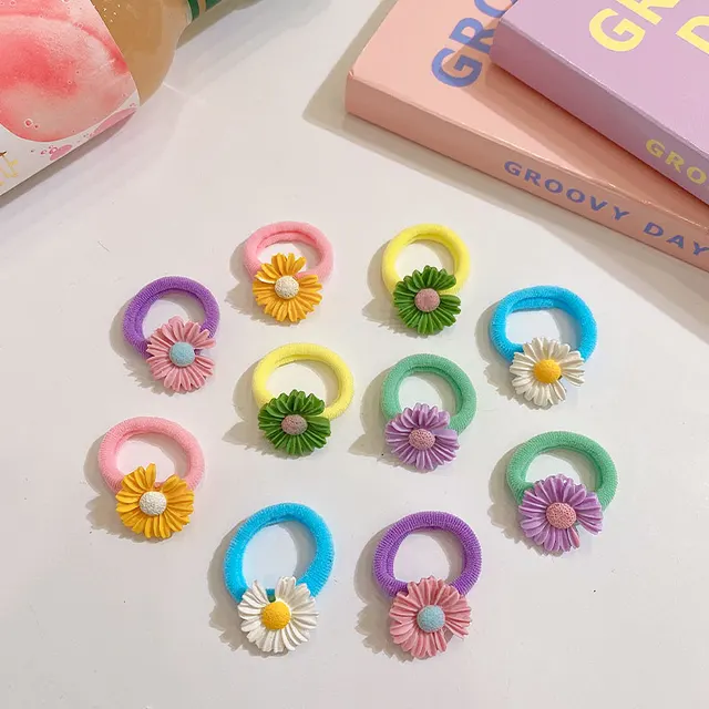 100Psc/Set Lovely Colorful Hair Bands For Girls Nylon Hair Ties Kids Candy Color Elastic Rubber Band Scrunchie Hair Accessories 10pcs-22