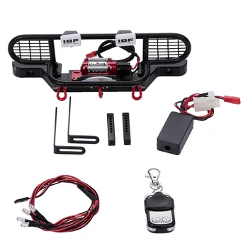 

Bumper Metal with Winch 2 LED Light Remote Controller Receiver for Traxxas TRX-4 TRX4 RC Crawler Car Parts