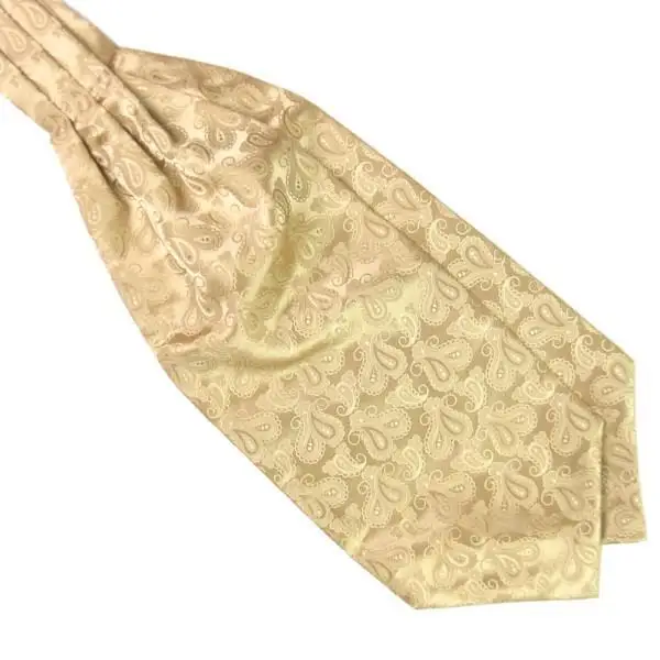 Прямая, Хит, галстук "Аскот", мужской галстук, атласный, для свадьбы, est - Цвет: Золотой