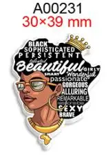 Black Women Printed Planar Resin Flatback Charms 30Pcs/lot for DIY Hair Bow Bag Phone Craft Accessories Material