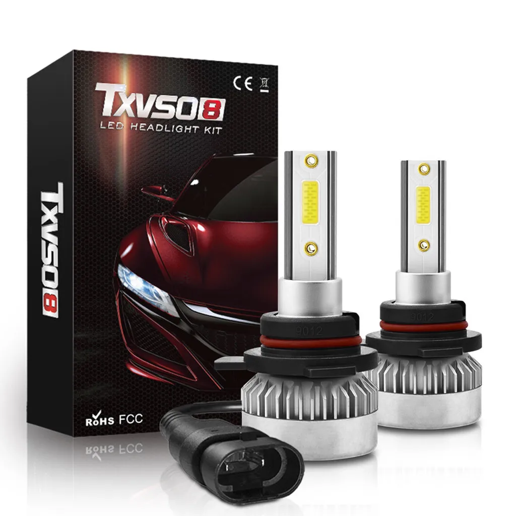 

2pcs 6000k White New Car Led Light 9012 110w 20000lm Cob Led Car Headlights Full Aluminum 70% Energy Saving Waterproof#P20