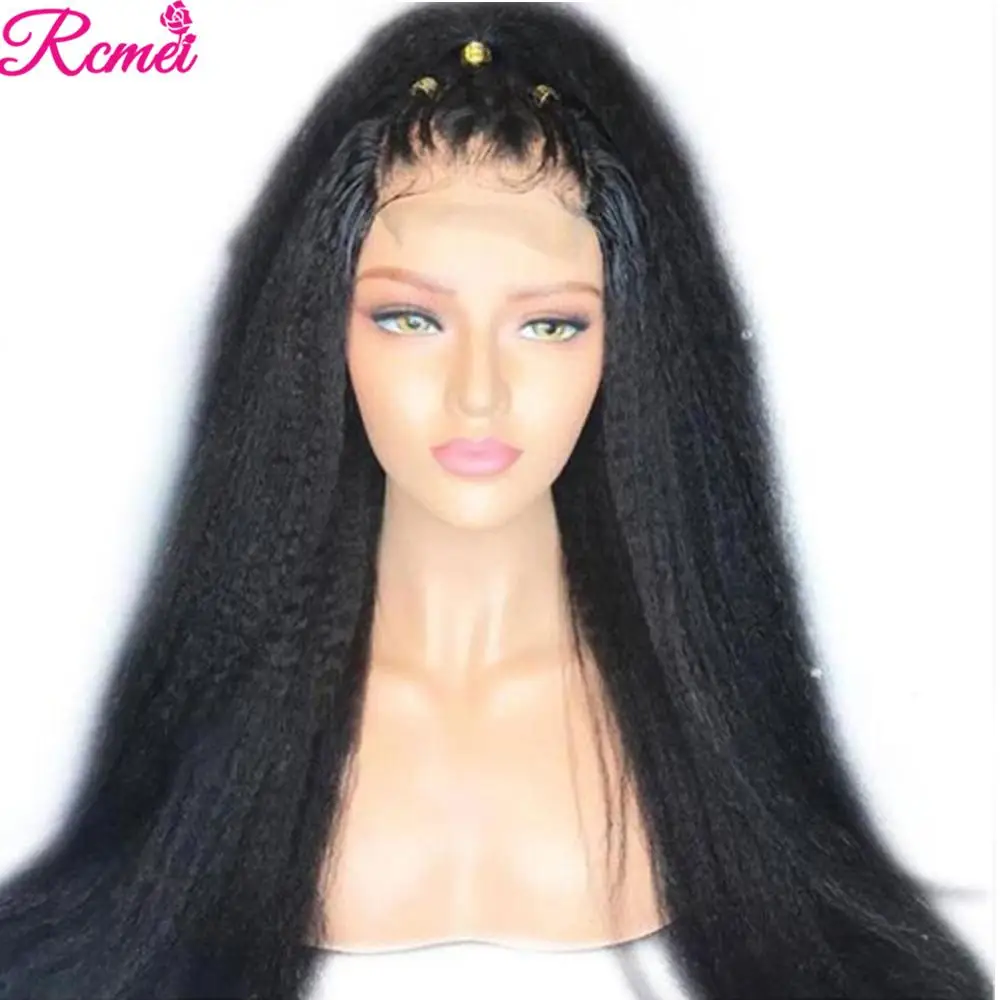 

Kinky Straight Wigs 360 Lace Frontal wig Brazilian Lace Front Human Hair Wigs For Black Women Pre-Plucked 180% Remy Hair Wig