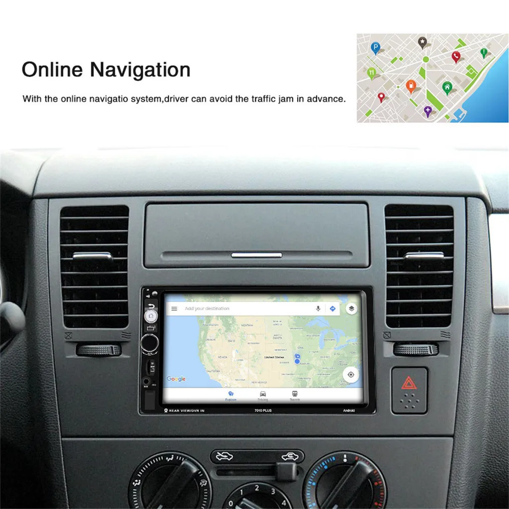 7Inch Android 8.1 Car MP5 GPS Multimedia Radio Player with Wifi Bluetooth FM