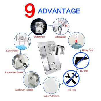 

Adhesive Shower Head Holder Adjustable Shower Wand Holder(1Pc)