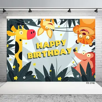 

Forest Animals Jungle Safari Birthday Party Photography Background Decor Baby Shower Children Poster Backdrop Photo Studio Props