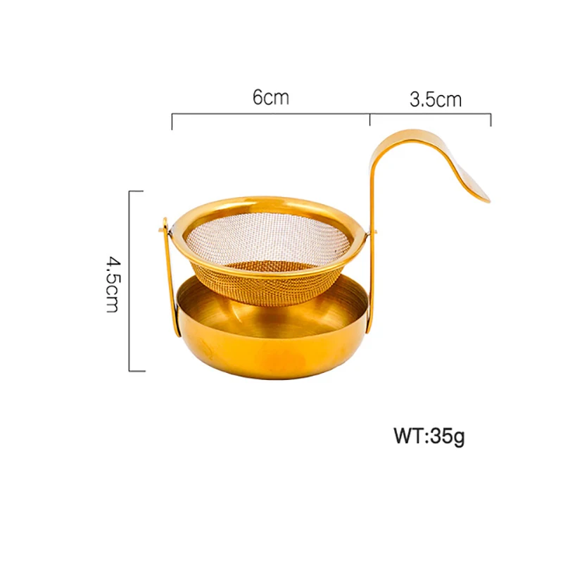 

Big deal Stainless Steel Rotating Fine Tea Mesh Tea Strainer Tea Infuser With Handle Gold