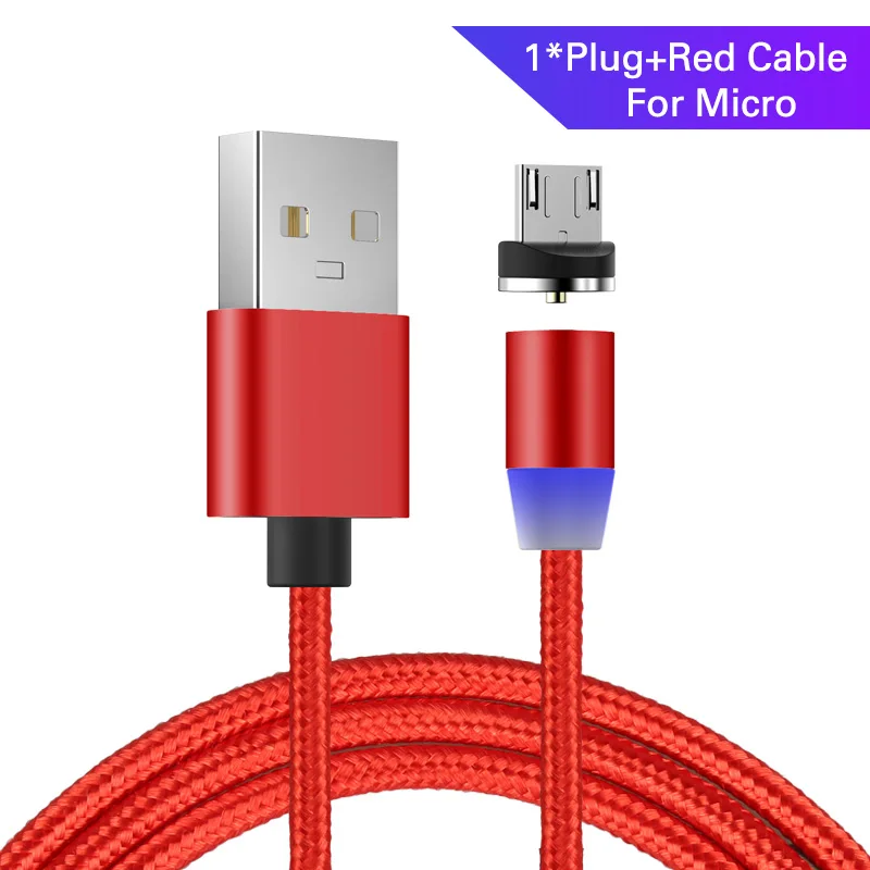 Coolreall Магнитный кабель Micro usb type C IOS Быстрая зарядка Micro usb type-C Магнитный зарядный провод usb c для iphone11 X Xr кабель - Цвет: Red Micro Cable