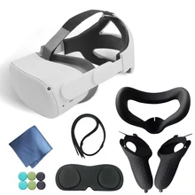 

VR Glasses Protective Cover Set For Oculus Quest 2 VR Touch Controller Shell Case With Strap Handle Grip For Oculus Quest 2