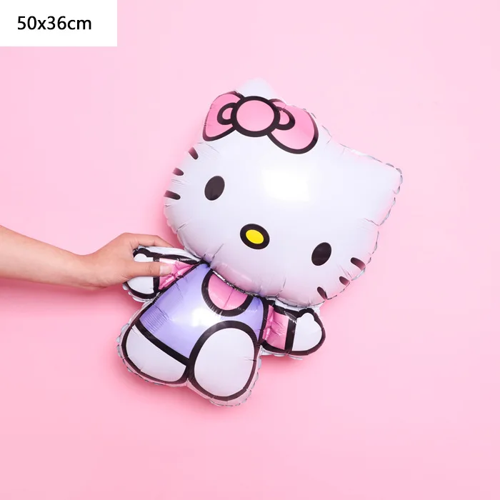 Walking purple KT Мультфильм hello kitty алюминиевые воздушные шары для украшения вечеринок детский день рождения свадебное украшение игрушки алюминиевый шар - Цвет: Walking purple KT