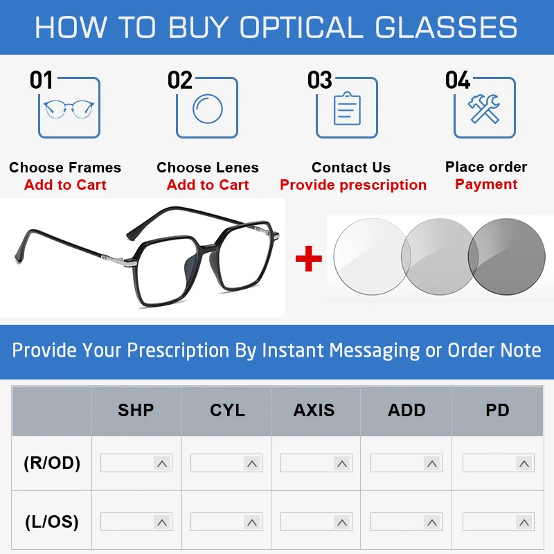 Anti Blue Light 1.56 1.61 1.67 Prescription Photochromic Aspheric Glasses Lenses Myopia Hyperopia Presbyopia Lens UV400