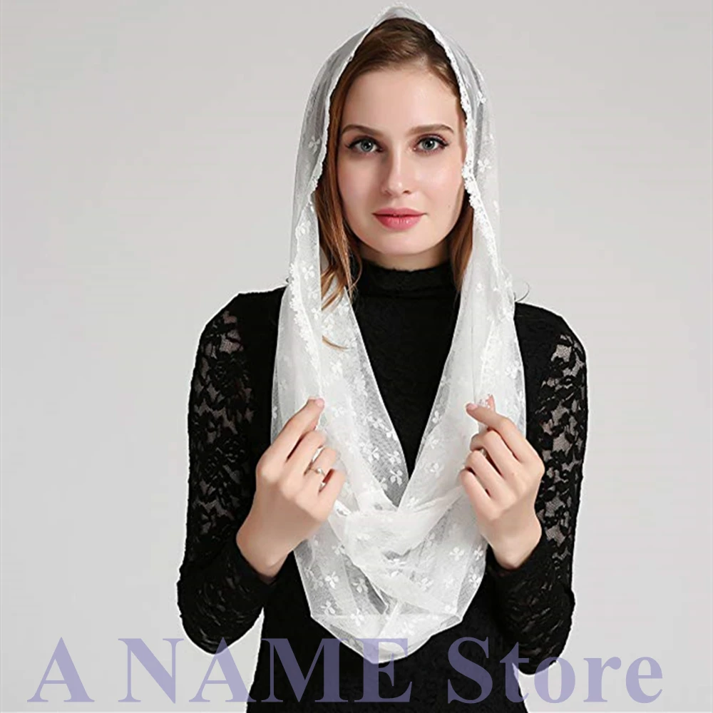 Круглая прямоугольная мягкая кружевная накидка Mantilla Catholique, вуали для церкви, латинских женщин, традиционная накидка на голову, Velos novia