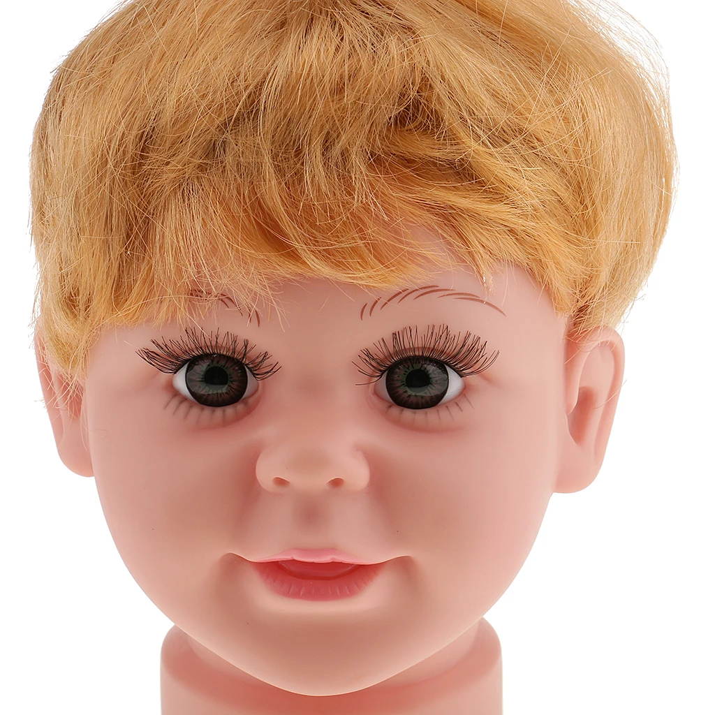 7.2 inch Tall Baby Boy Mannequin Manikin Head Stand Model with Wig for Kids Child Sun Glasses Hat Cap Display