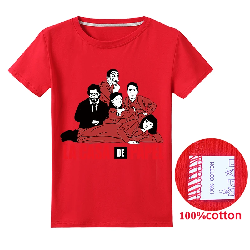 Футболка с надписью Money Heist футболка для мальчиков и девочек детские футболки La Casa