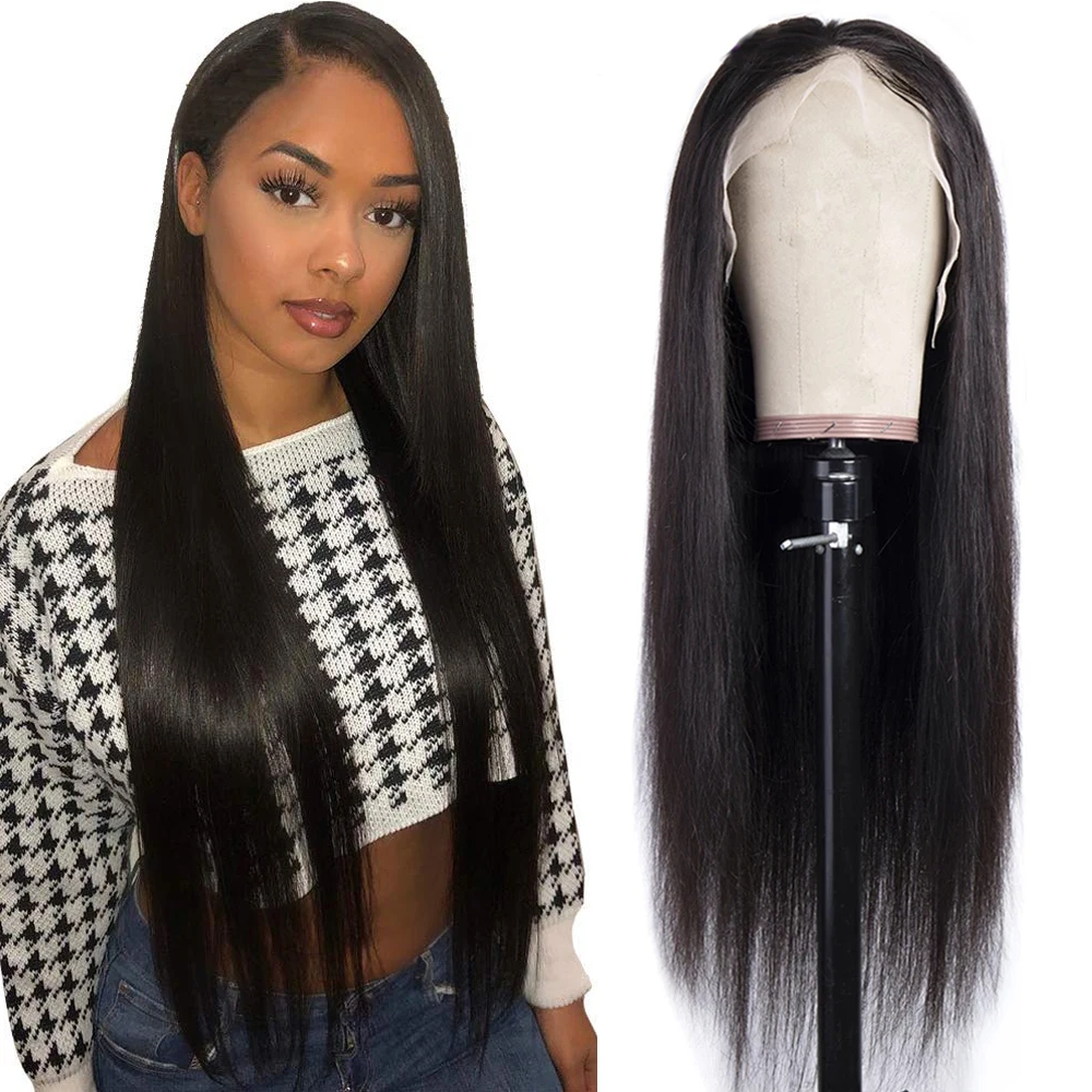 Парик Maxine из прямых человеческих волос на сетке спереди T часть прямой