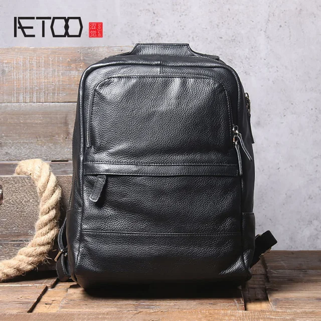 $US $87.34 AETOO Simple casual head leather men's backpack handmade leather computer backpack leather fashion bag
