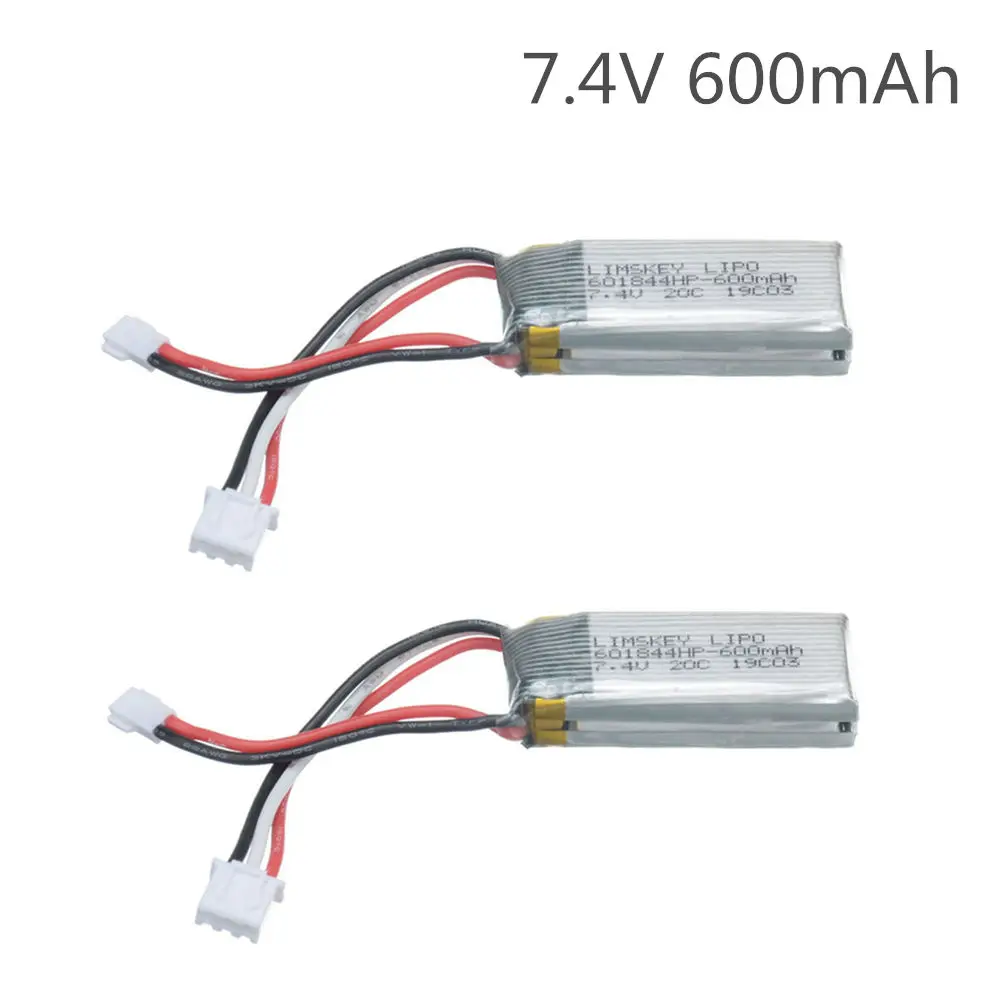 7.4V 600mAh LiPo Battery for WLtoys F959 XK DHC-2 A600 A700 A800 A430 2.22Wh RC Drone Spare Parts 7.4v 2s li-po battery 2pcs | Игрушки и