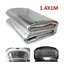 1,4x1 м автомобиль капот двигатель крышка тепло экранирующий мат 5 мм клейкая алюминиевая шумоподавляющая демпфирующая накладка звукоизолирующий лист для грузовика автобуса SUV